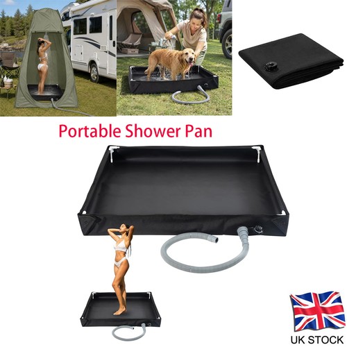 Portable shower pan with - pan, drain